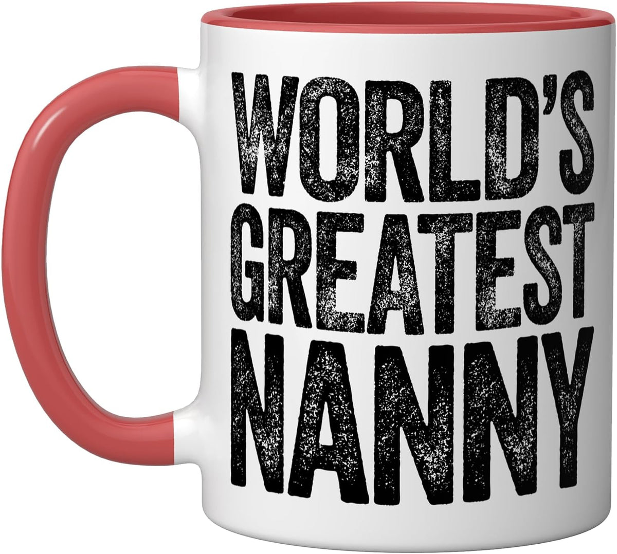 World Is Greatest Nanny Bold Typography Ceramic Mug