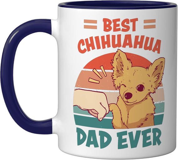 Best Chihuahua Dad Ever Chihuahua Dog Holder Christmas Ceramic Mug