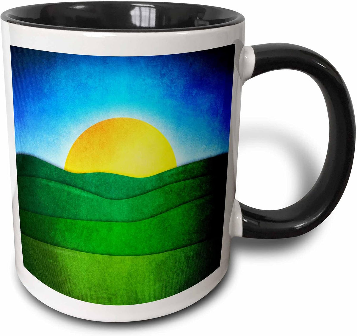 Sunrise In Valley - Grunge Style Nature Ceramic Mug