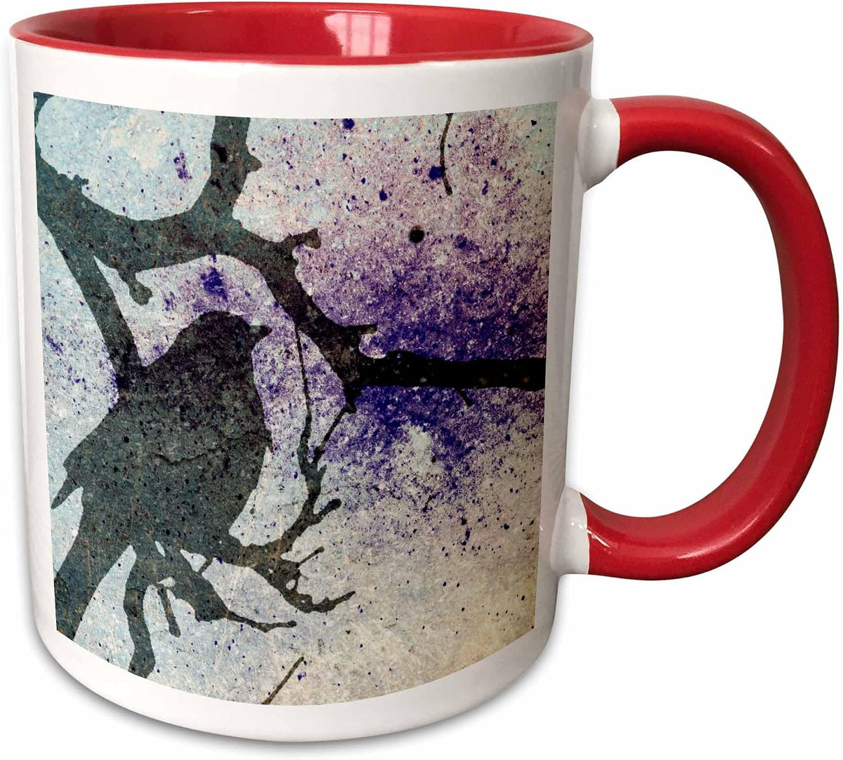 Grackle Grunge Digital Art Ceramic Mug