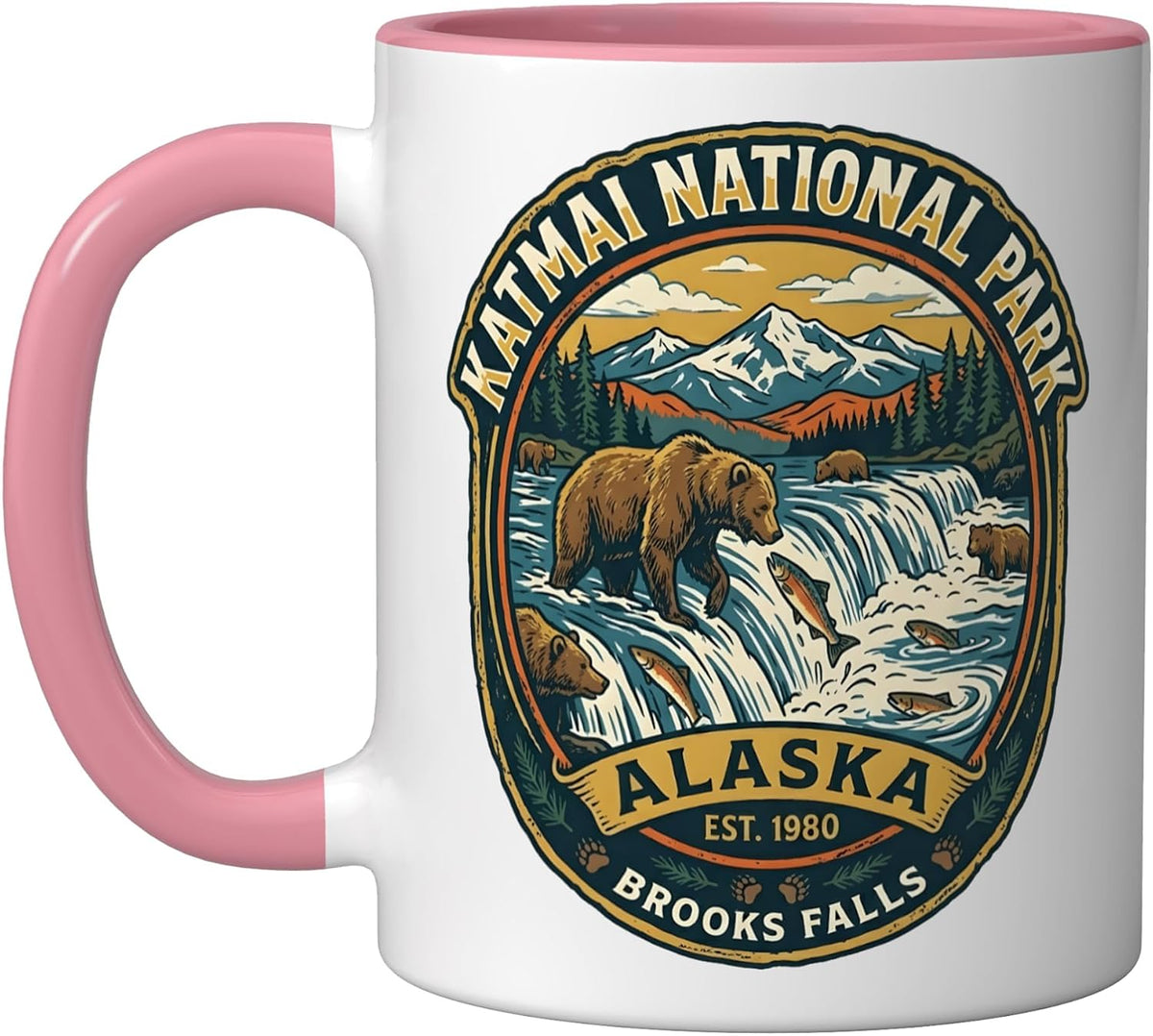 Katmai National Park Alaska Brooks Falls Grizzly Bear Ceramic Mug