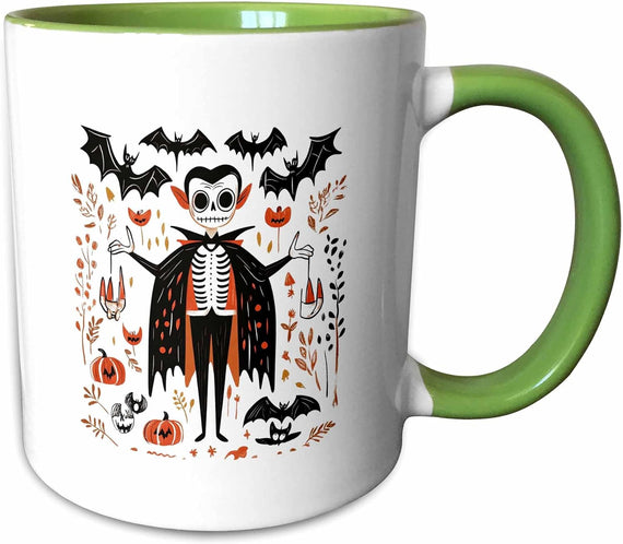 Elegant Vampire Bats Pumpkins. Ceramic Mug