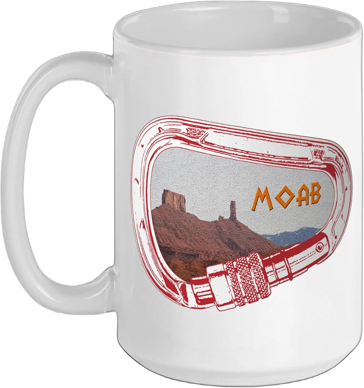 Moab Climbing Carabiner Ceramic Mug