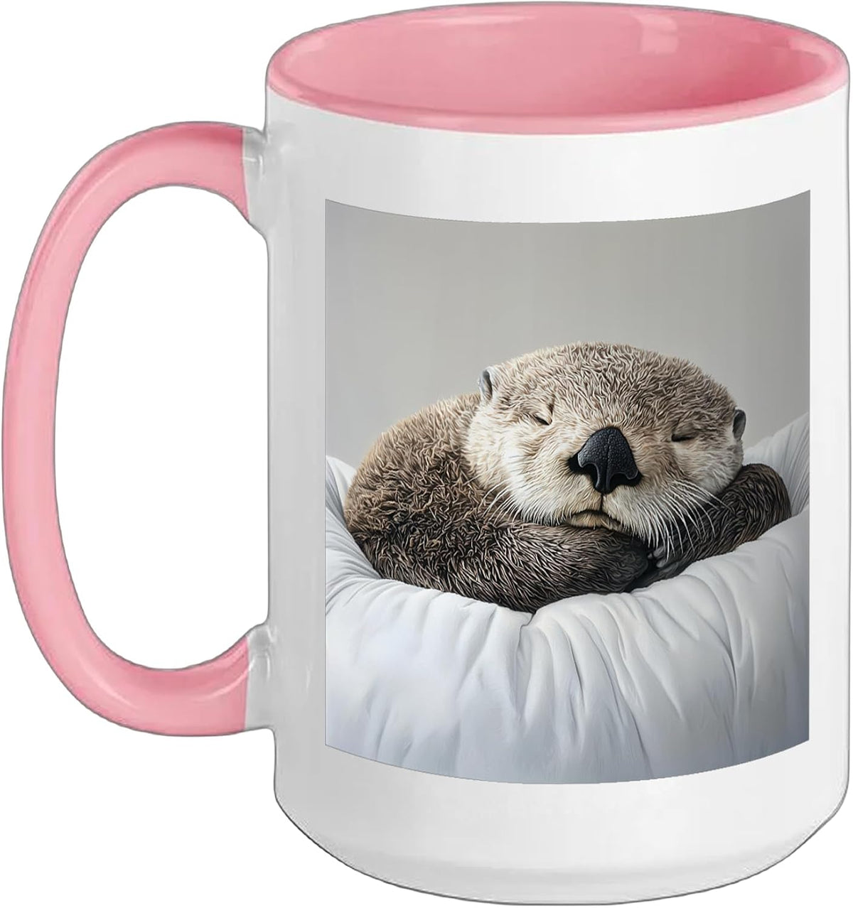 Sleepy Otter Napping On A Pillow Ceramic Mug