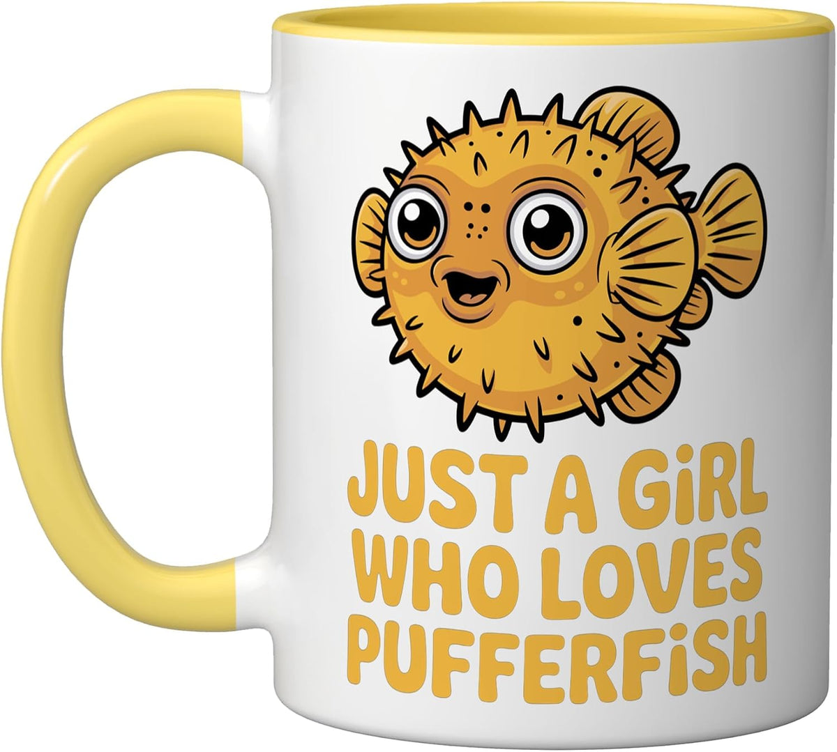 Pufferfish Art For Girls Kids Women Ocean Animal Puffer Ceramic Mug