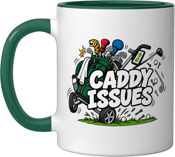 Golfer Caddy Issues Golf Bag Course Humor Design Ceramic Mug