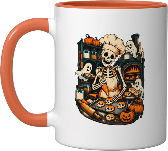 Halloween Skeleton Baker Spooky Kitchen Ghost Cookies Ceramic Mug