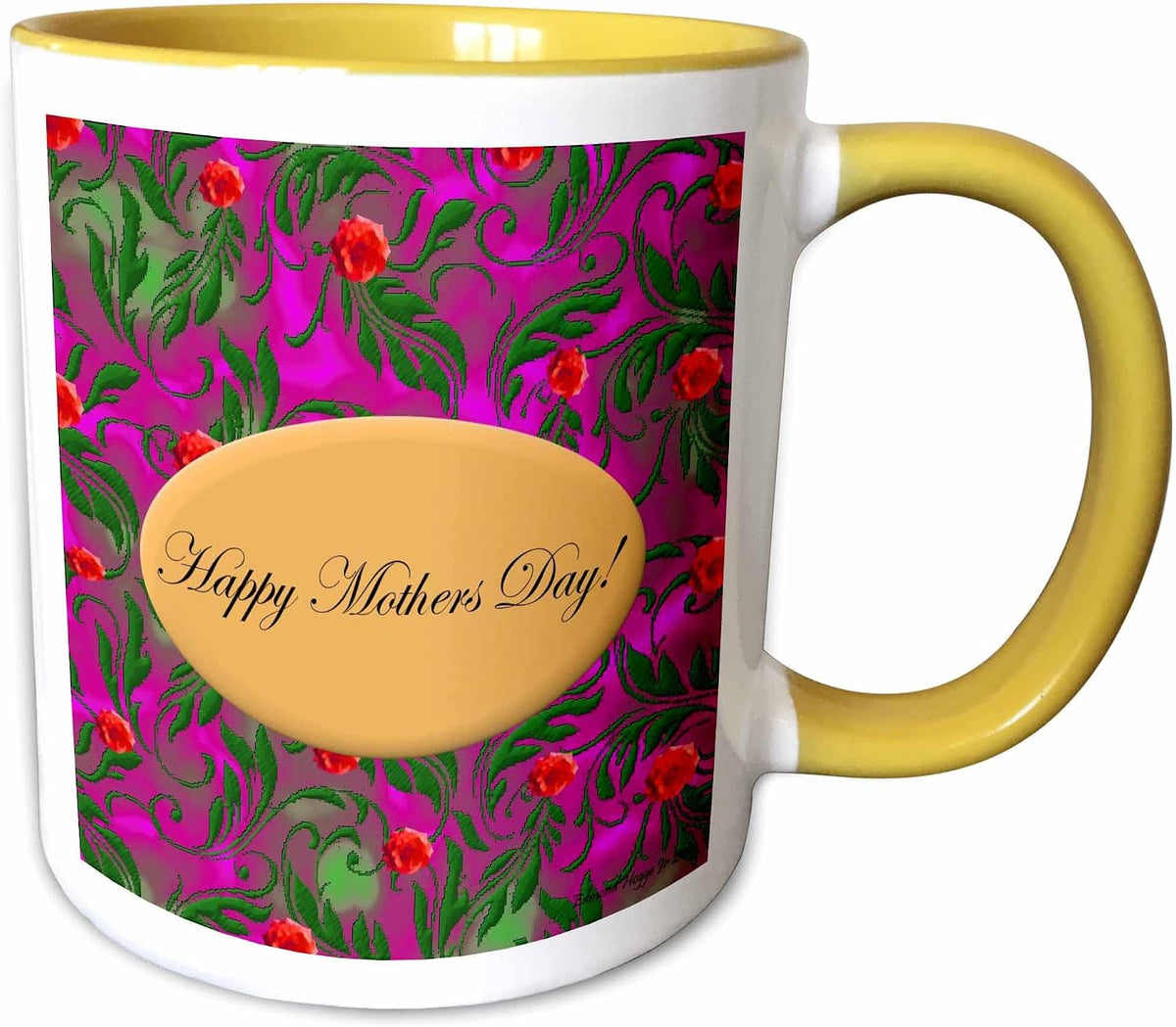 Hot Pink & Red Rose Happy Mothers Day Jr Ceramic Mug