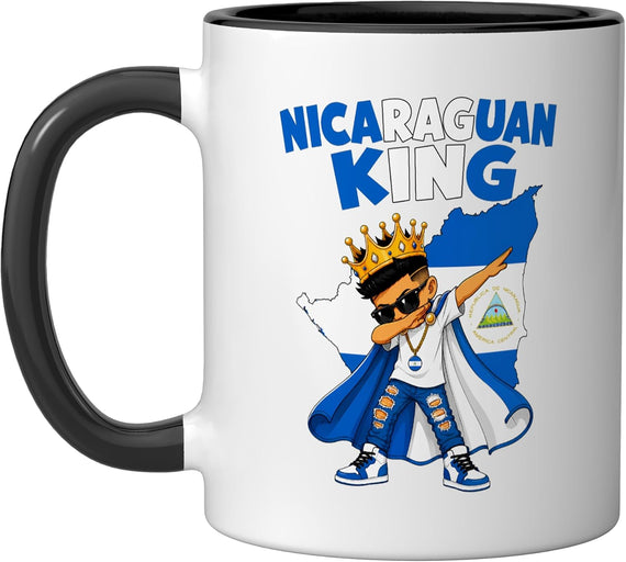 Nicaraguan King Dirt Bike Kid Nicaragua Flag Ceramic Mug