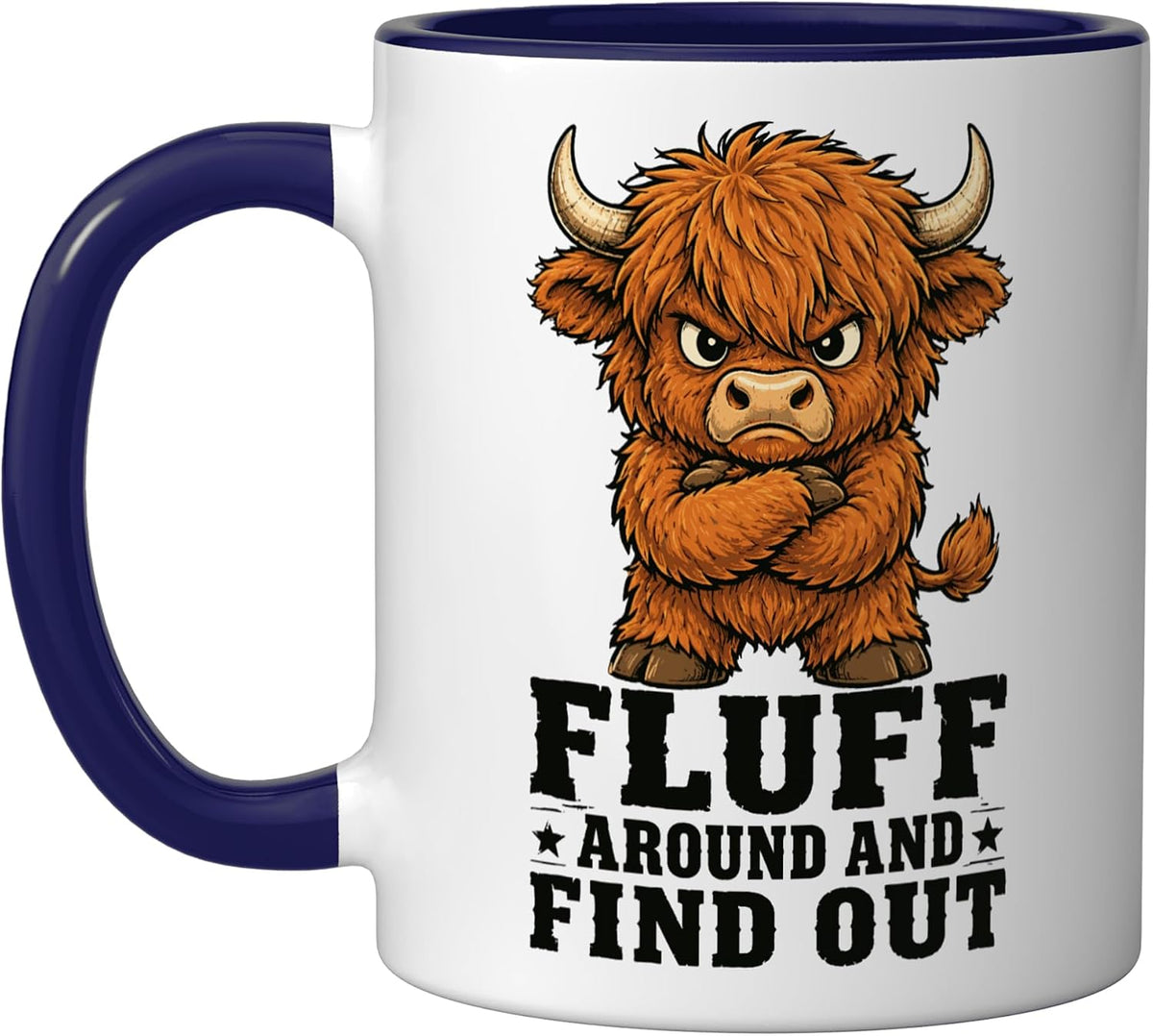 Fluff Around And Find Out, Highland Cow Ceramic Mug