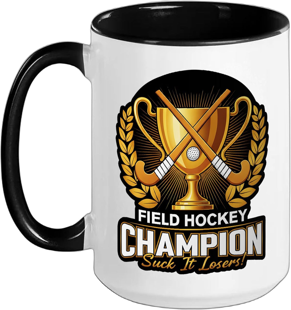 Field Hockey Champion Funny Trophy Winner Design Ceramic Mug