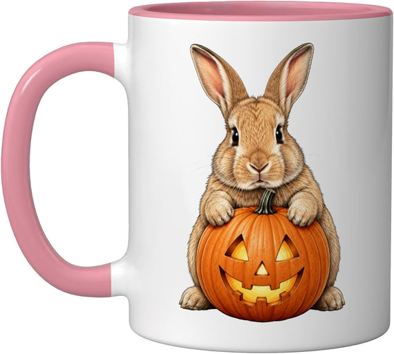 Rabbit Bunny Jack Lantern Pumpkin Halloween Ceramic Mug