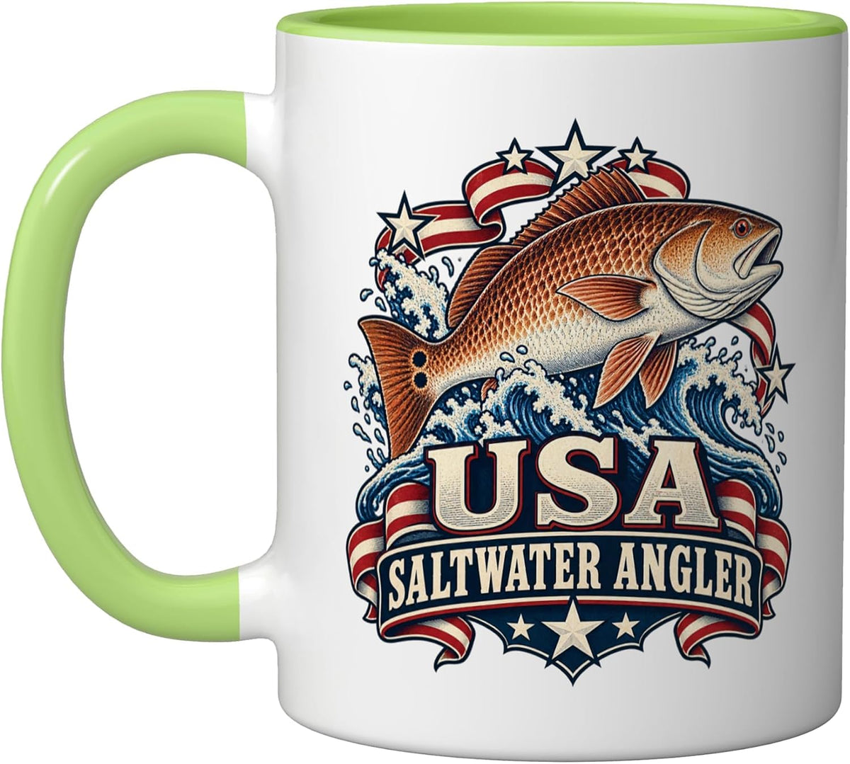 Usa Saltwater Angler Redfish Fishing Design For American Ceramic Mug