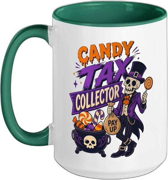 Candy Tax Collector Skeleton Halloween Trick or Treat Ceramic Mug