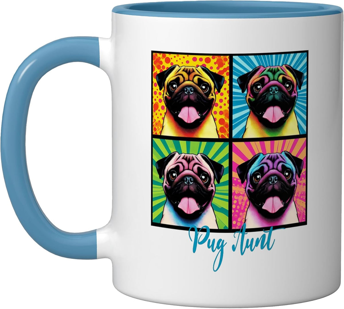 Pop Art Style Pug Aunt Ceramic Mug
