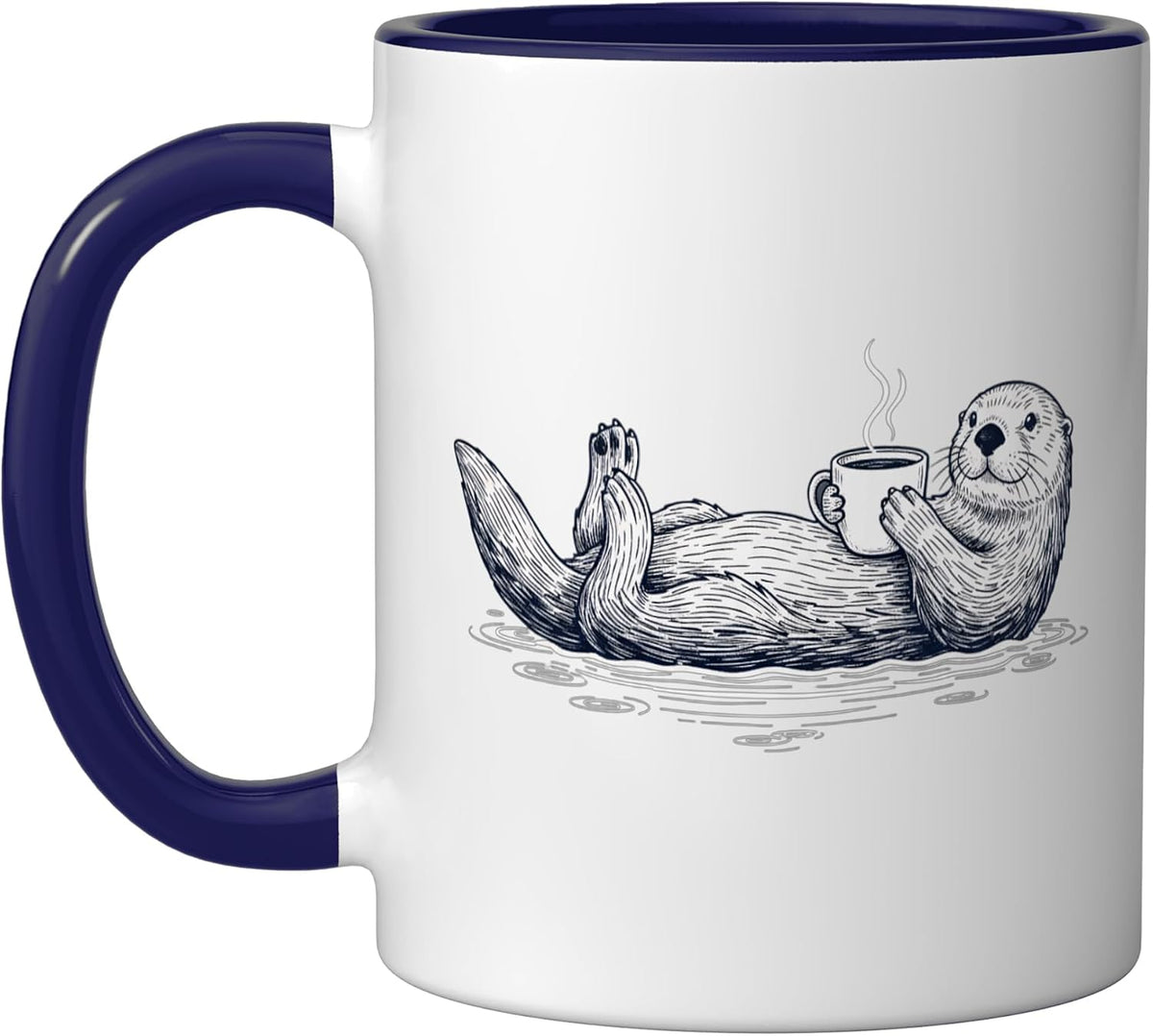 Otter With Coffee Dad Sea Creature Lover Mug Design Ceramic Mug