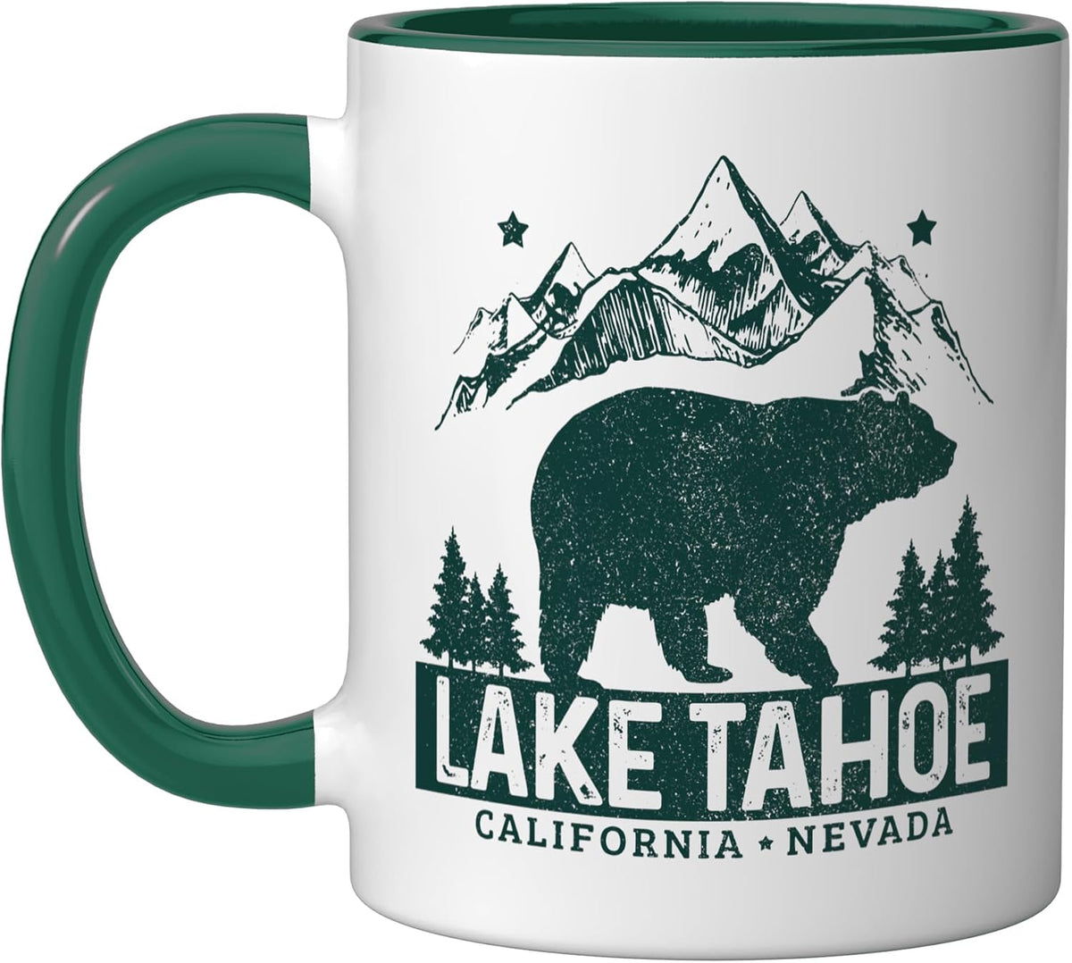 Lake Tahoe Vintage Mountains Bear California Nevada Ceramic Mug
