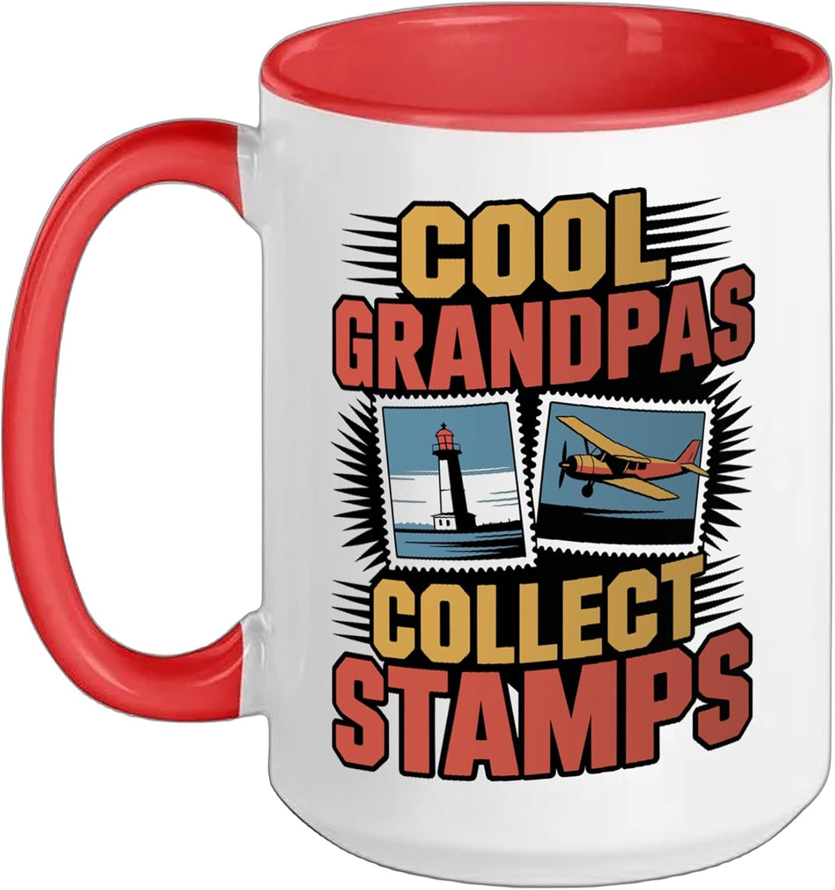 Cool Grandpas Collect Stamps Funny Stamp Collecting Ceramic Mug