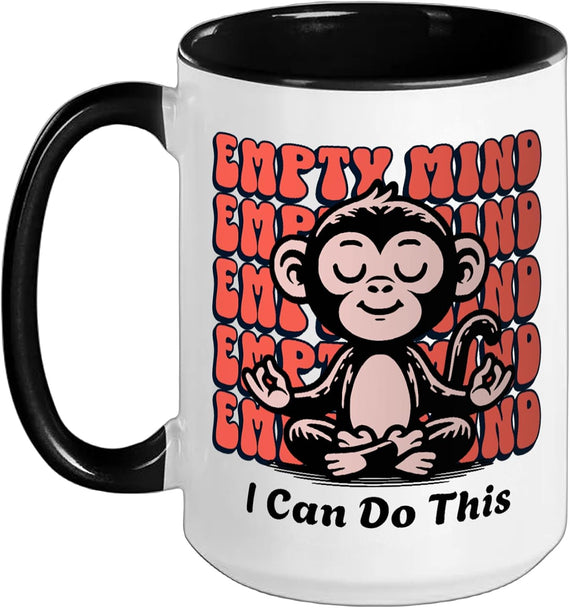 Meditating Monkey Encouragement, Beginner Yoga Mediate Ceramic Mug