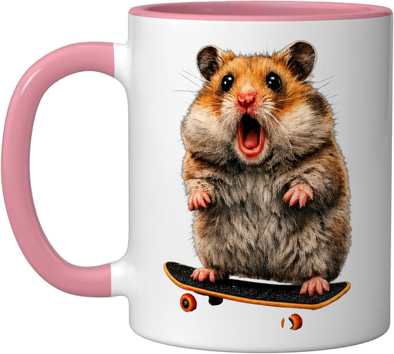 Skateboarding Hamster Funny Skater Animal Lover Ceramic Mug