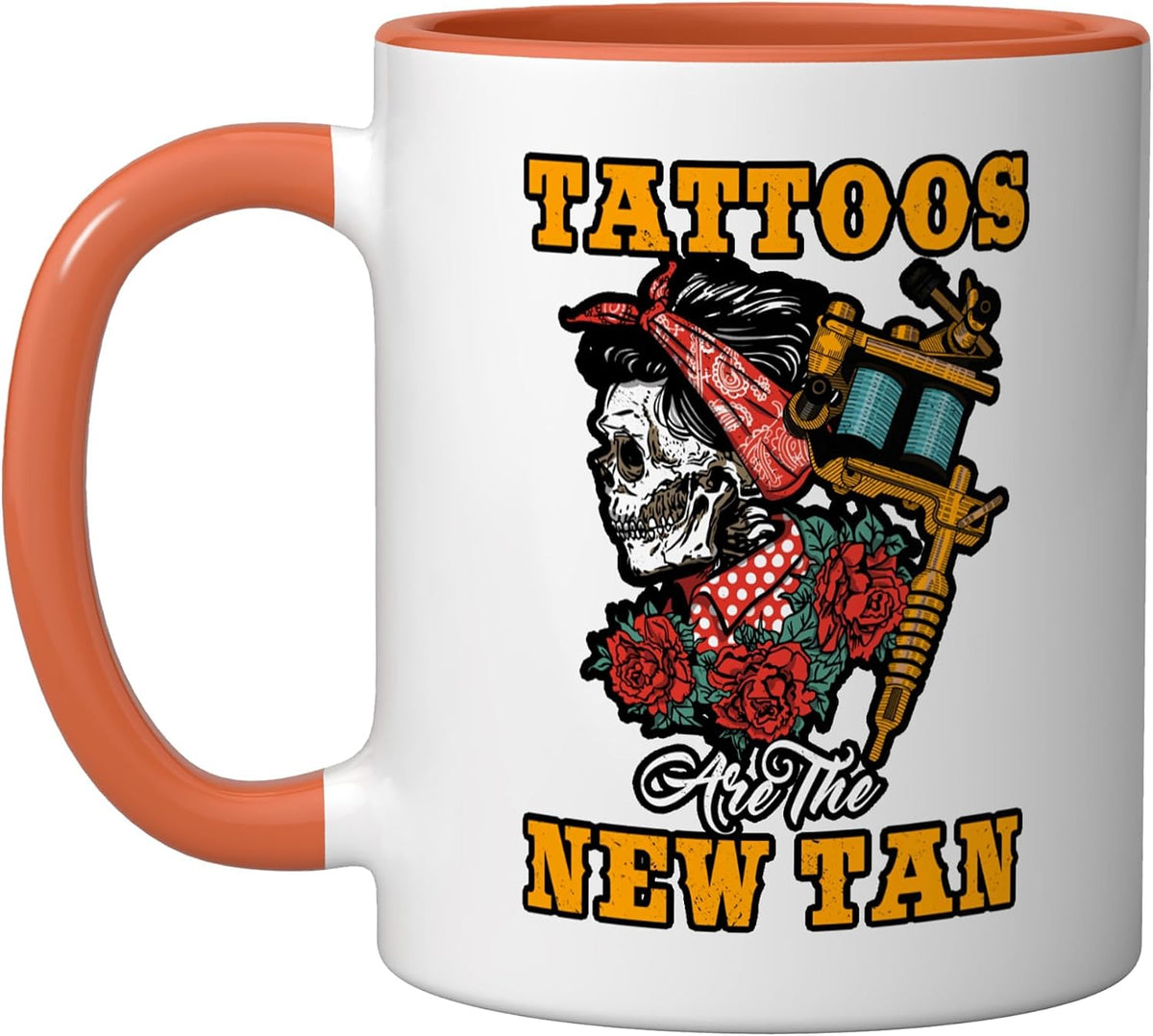 Tattoos Are The New Tan Women Roses Tattoo Lover Ceramic Mug
