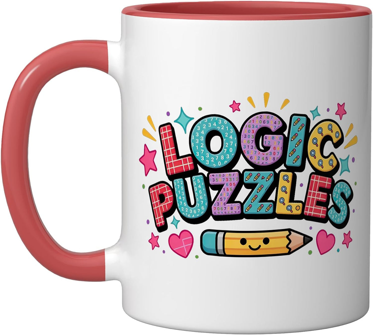 Logic Puzzles Puzzler Solving Brain Teasers Grid Mind Ceramic Mug
