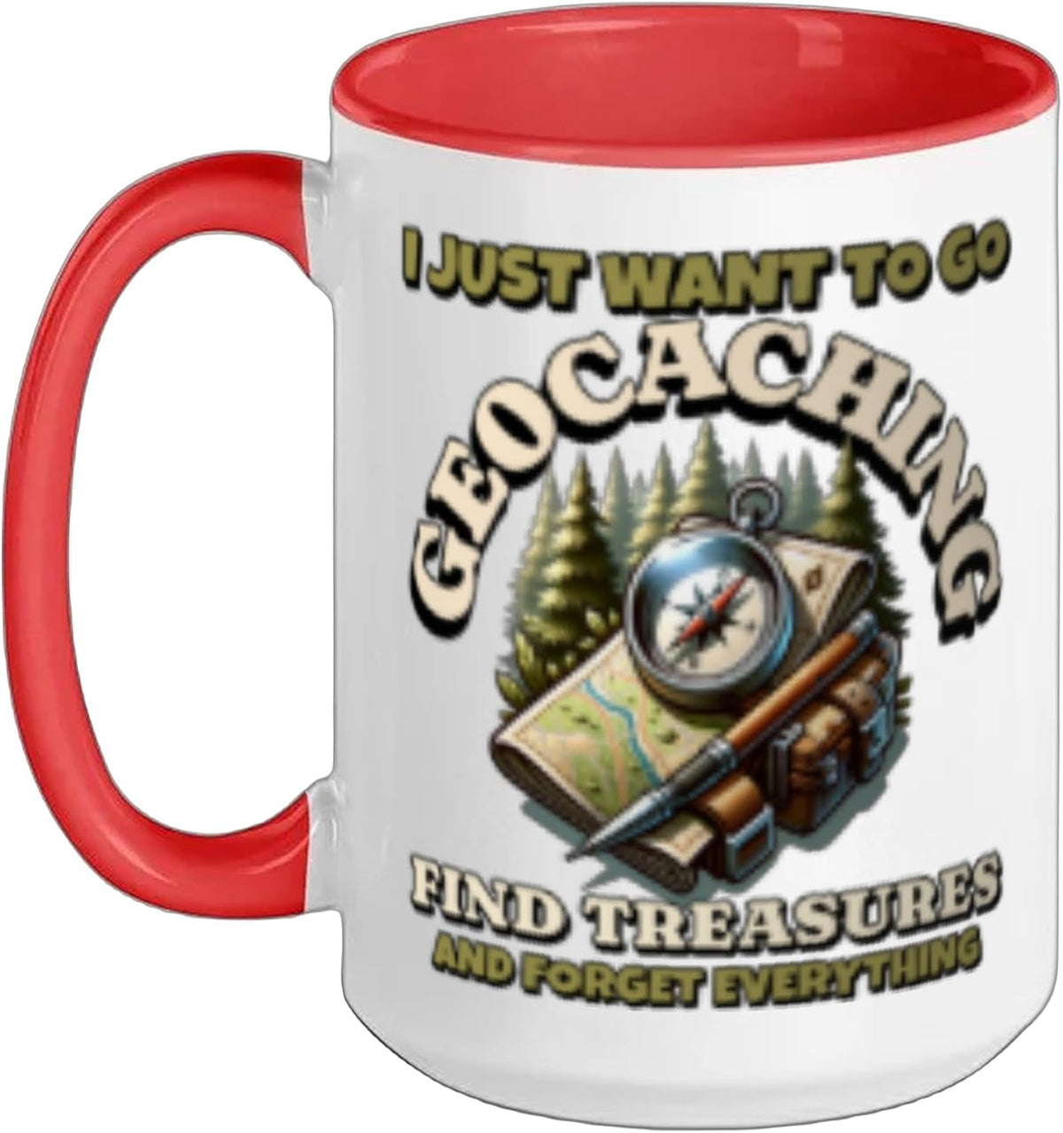 Geocaching Find Treasures Forget Everything Worry Free Dad Ceramic Mug