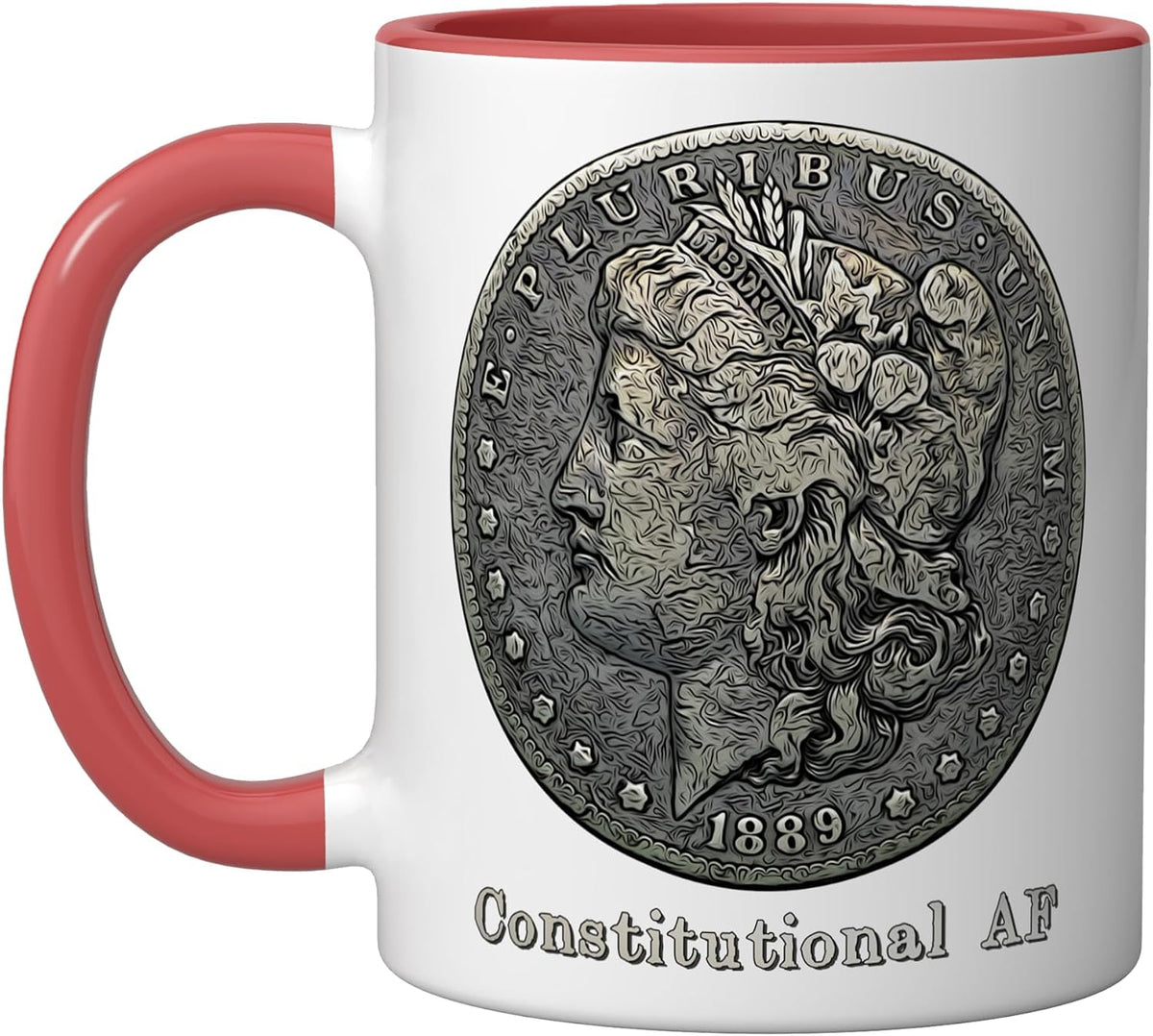 Constitutional Af - Funny Morgan Silver Dollar Stacker Ceramic Mug