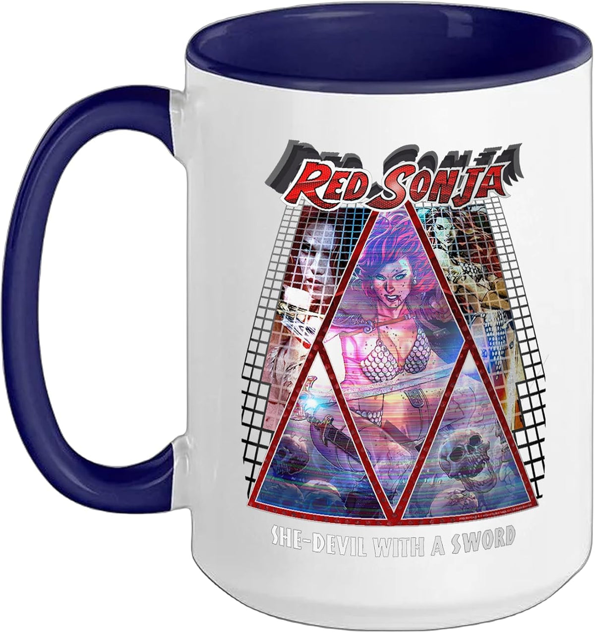 Red Sonja Poster Synthwave Redhead Epic Cyberpunk 80s Ceramic Mug
