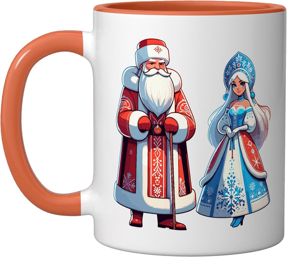 Ded Moroz Snegurochka Russia Russian Santa Claus Ceramic Mug