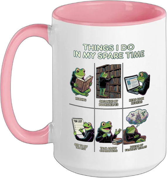 Things I Do In My Spare Time Reading Fantasy Books Frog Ceramic Mug