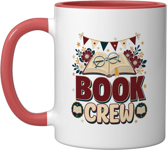 Book Club Open Book Reading Glasses Ceramic Mug