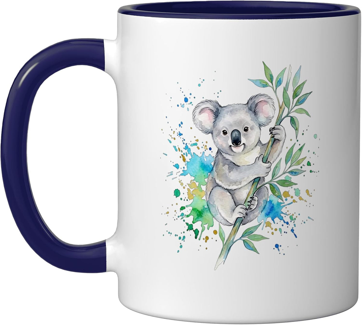 Cute Watercolor Koala Bear Colorful Splatter Art Ceramic Mug