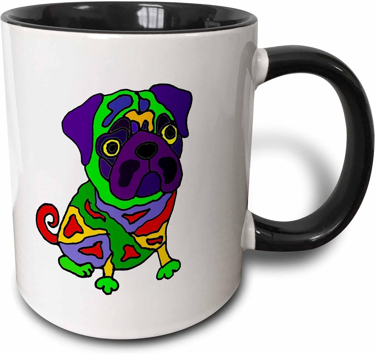 Funny Colorful Pop Art Pug Puppy Dog Ceramic Mug