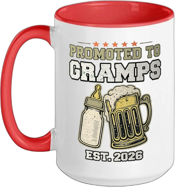 Promoted To Gramps Est 2026, New Gramps Christmas Ceramic Mug