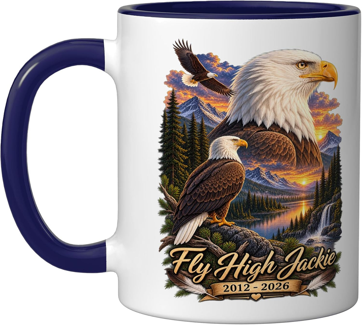 Fly High Jackie And Shadow Bald Eagle Ceramic Mug