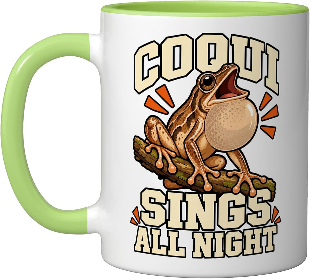 Puerto Rican Coqui Sings All Night Boricua Mom Frog Ceramic Mug