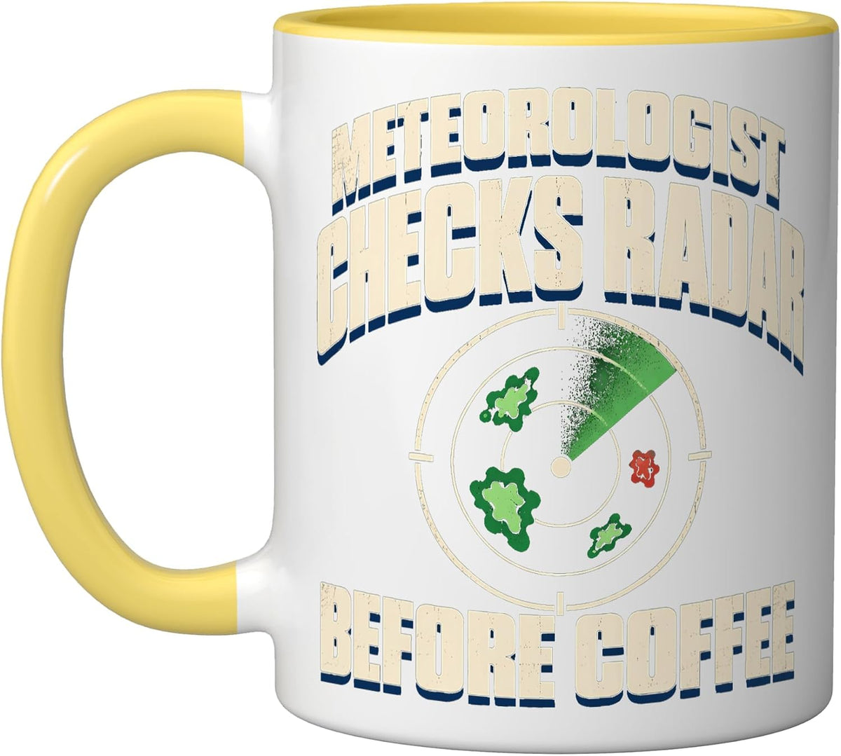 Meteorologist Checks Radar Before Coffee Ceramic Mug