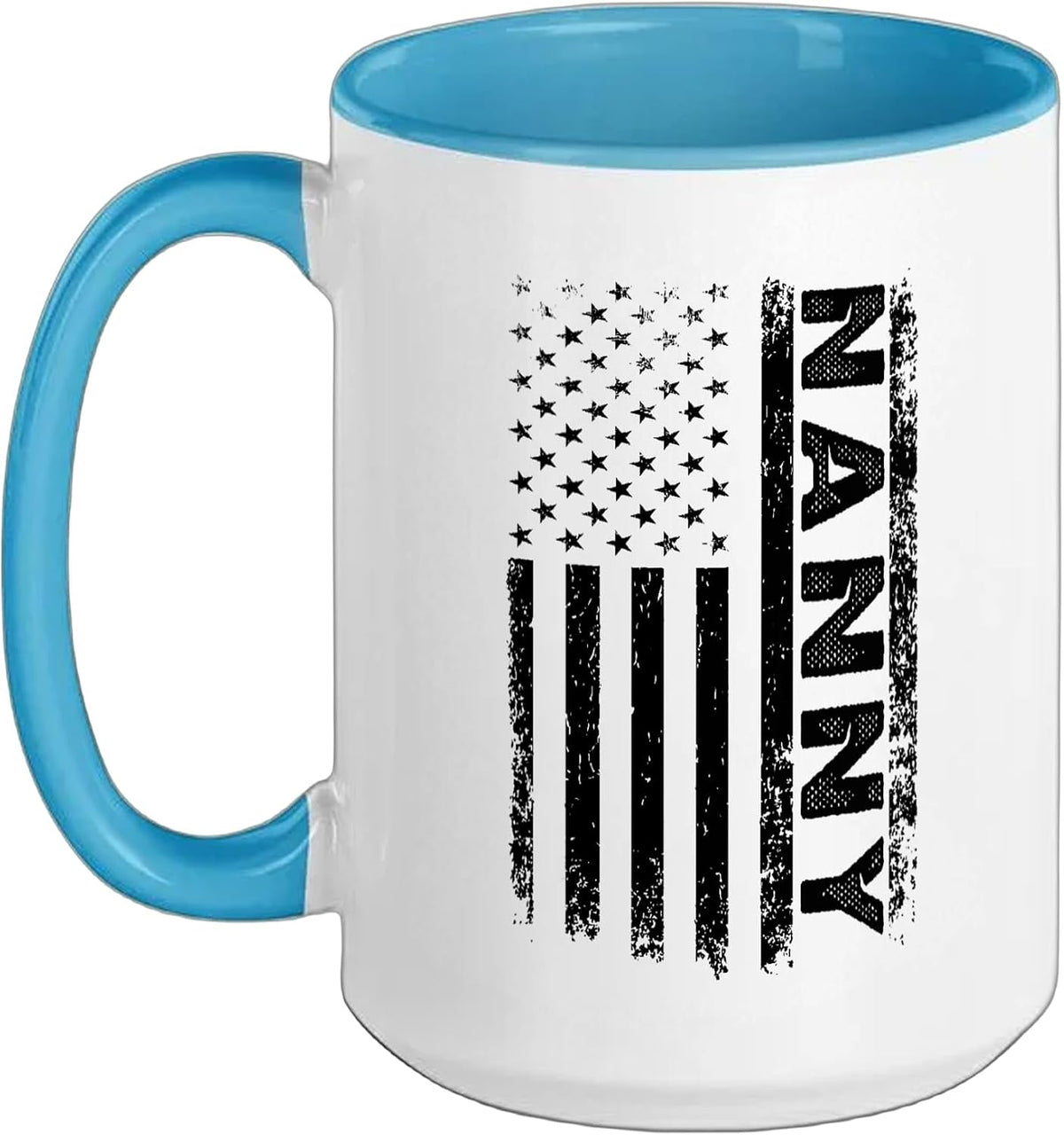 Nanny American Flag Patriotic Distressed Ceramic Mug