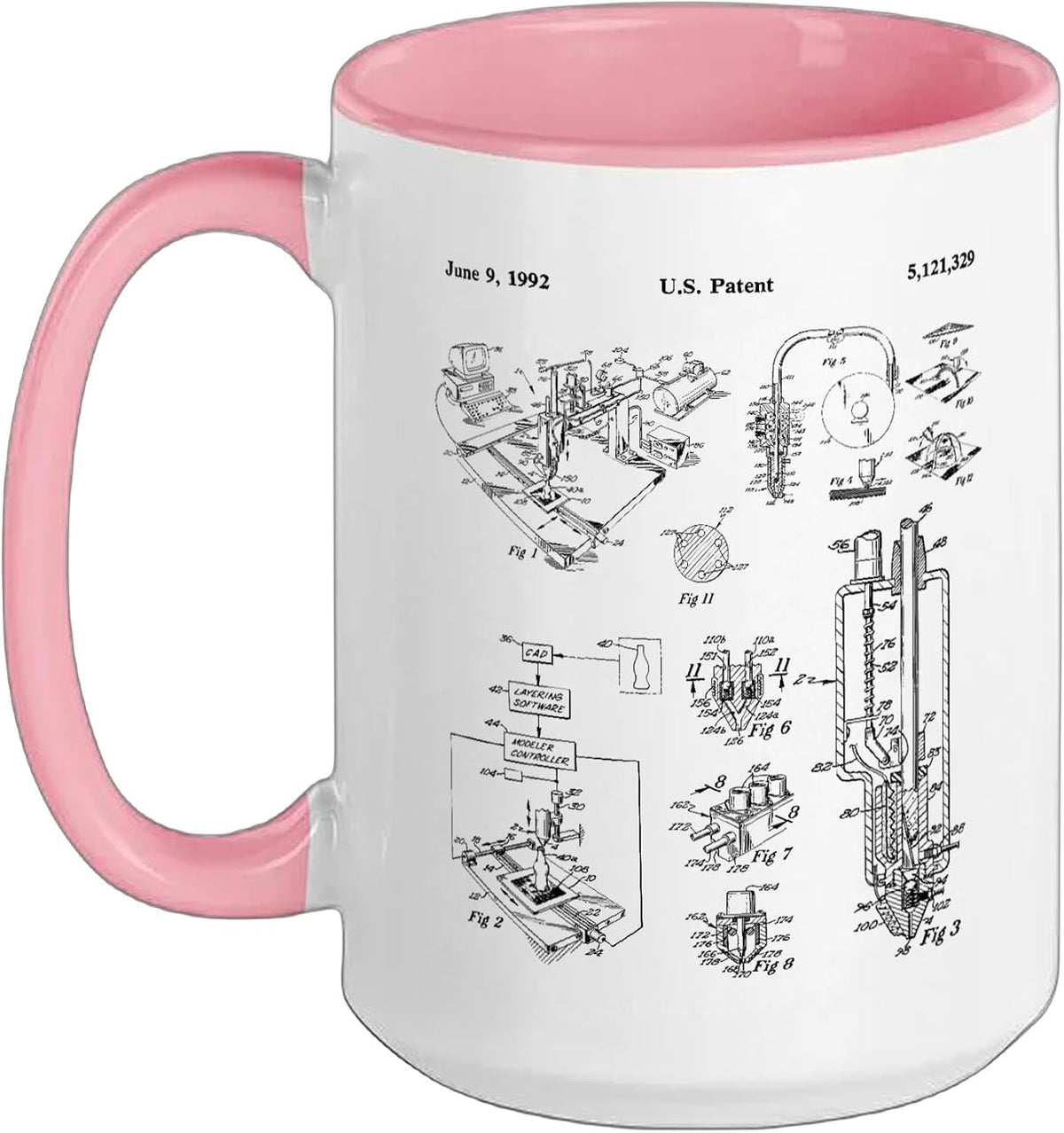 3d Printer Patent Vintage Three Dimensional Blueprint Ceramic Mug