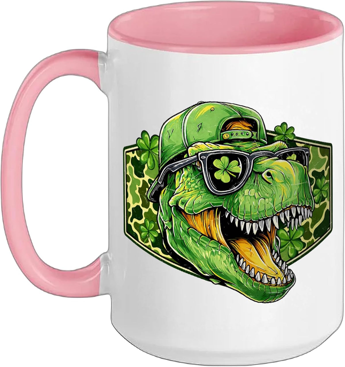 Shamrock T Rex St Patrick’S Day Camo Dino Ceramic Mug
