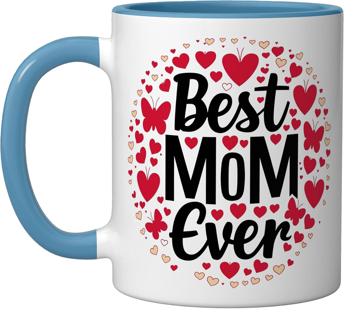 Best Mum Ever Hearts Floral Mothers Day Ceramic Mug