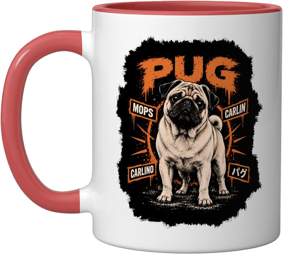 Pug Streetwear Multilingual Dog Owner Design Ceramic Mug