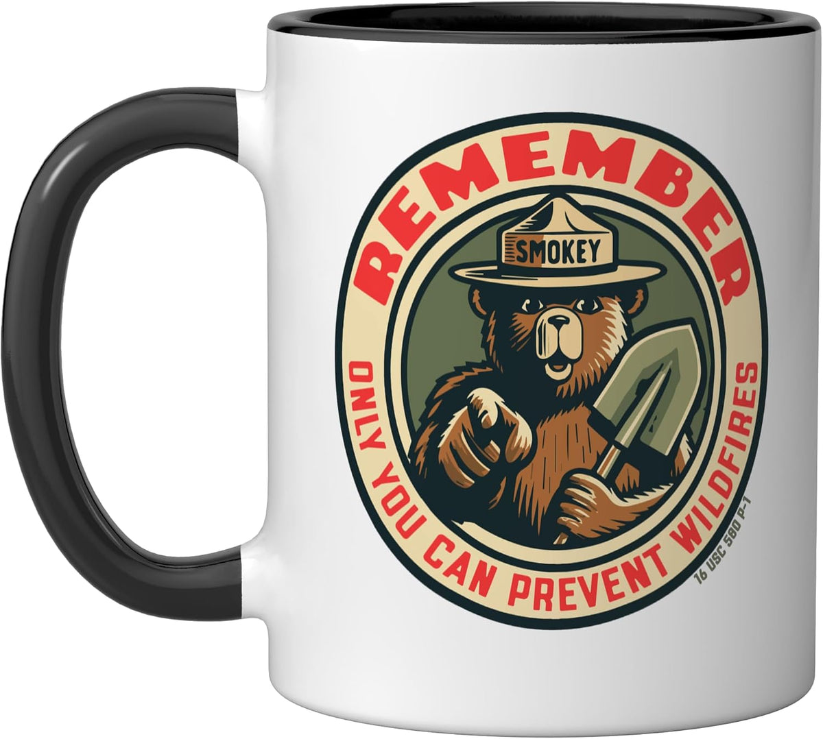 Remember Only You Vintage Smokey Bear Seal Retro Ceramic Mug