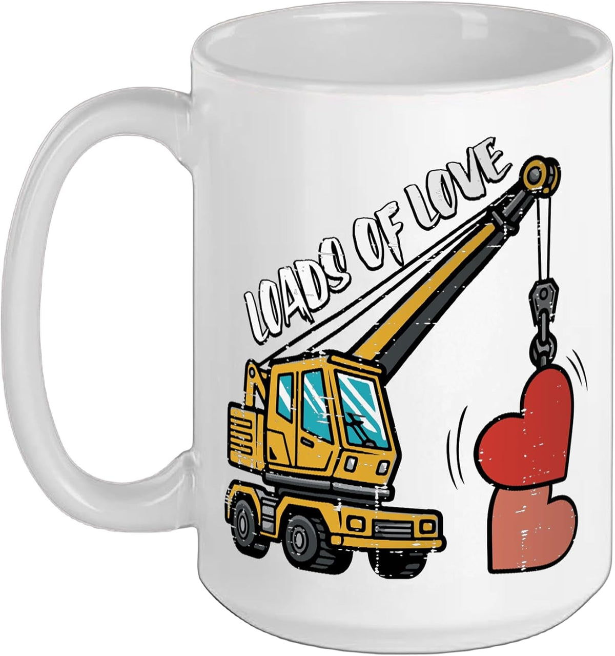 Valentines Day Crane Heart Loads Love Construction Boys Ceramic Mug