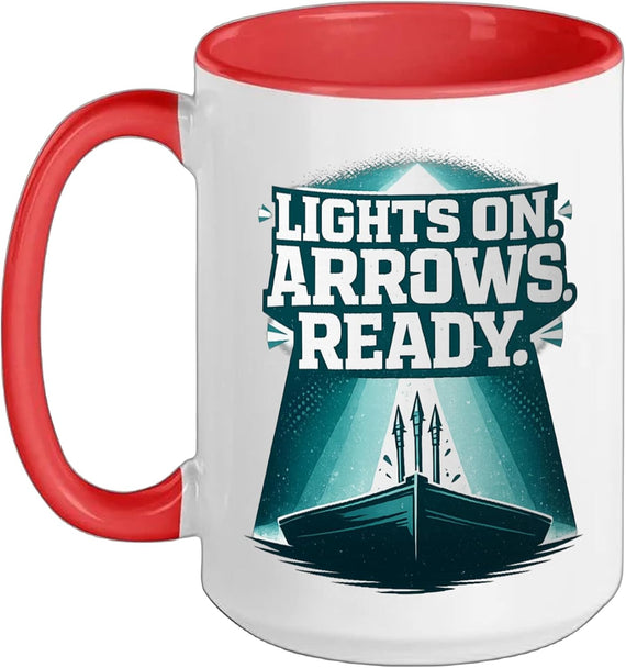 Lights On Arrows Ready Bowfishing Funny Ceramic Mug