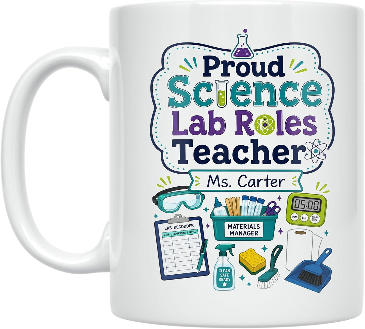 Proud Science Lab Roles Teacher Mug - Classroom Ceramic Mug