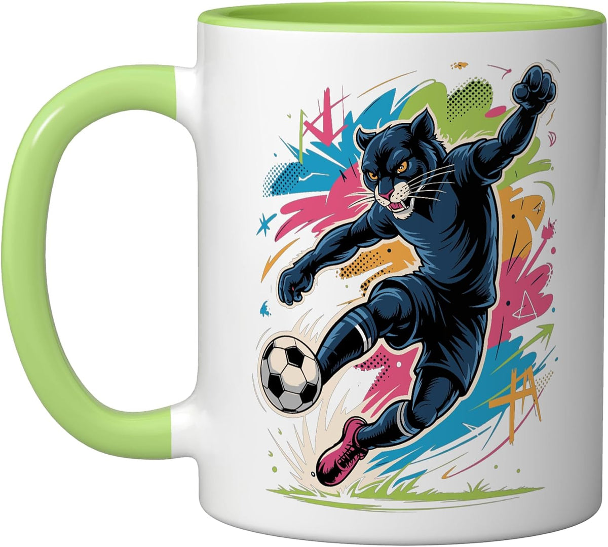Soccer Panther Pop Arts Ceramic Mug