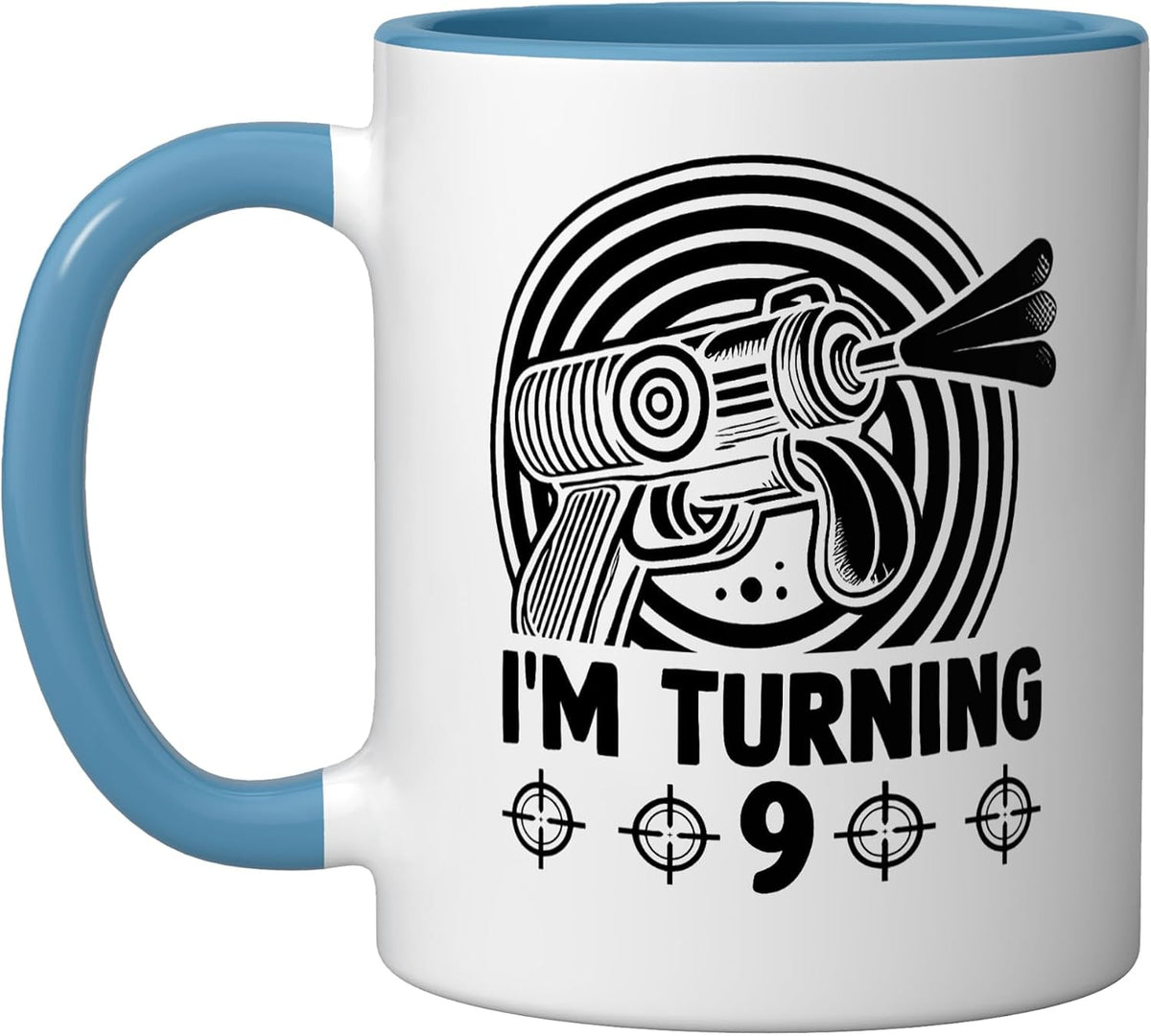 Laser Tag I'm Turning 9 Lasers Shooting Birthday Ceramic Mug