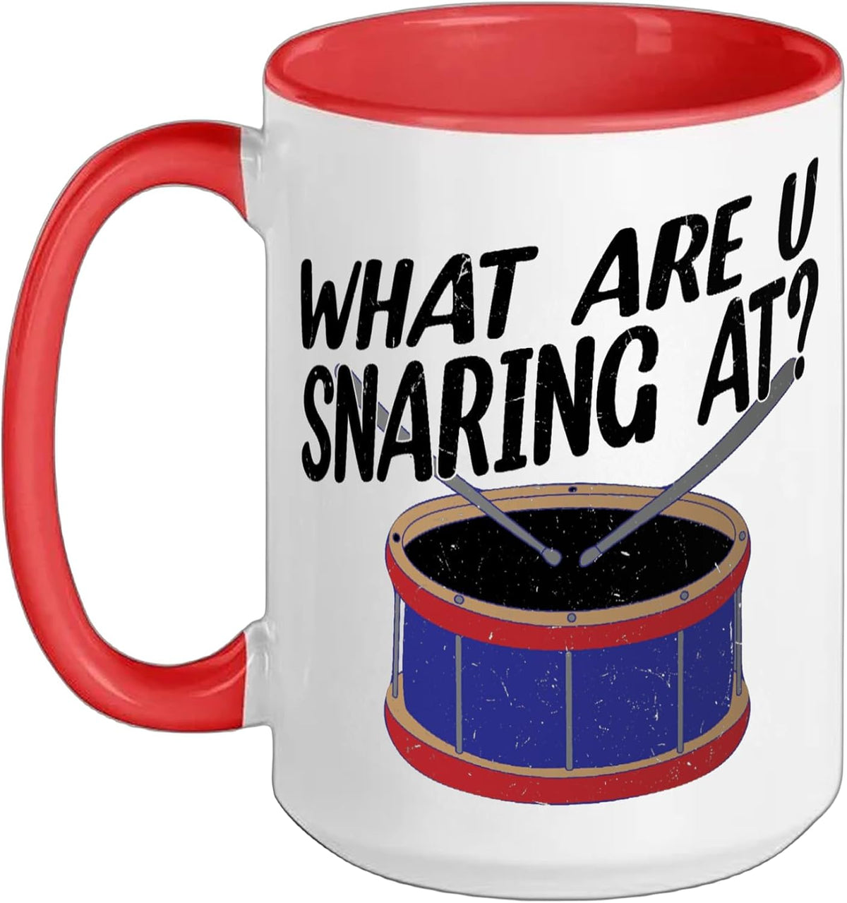 What Are U Snaring At Funny Drummer Pun Design Ceramic Mug
